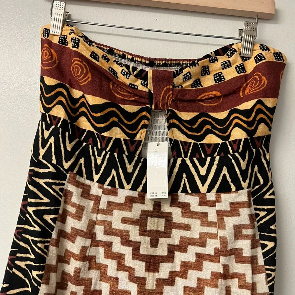 Anthropologie Brown Nwot Verb Pallavi Singhee Geo Cut-out Midi Night Out Dress - Picture 6 of 8